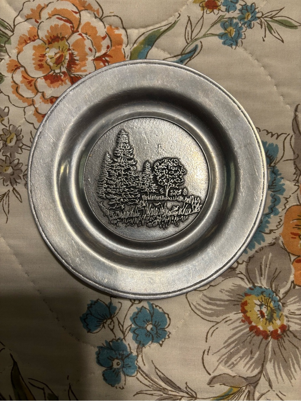 6” Wilton pewter plate